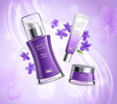 化妆品产品逼真构图海报模板免费下载